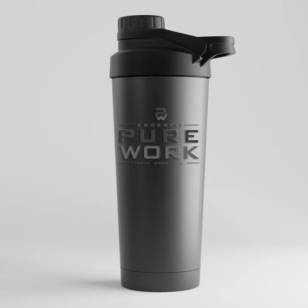 CF PureWork - Ladies Shirt EDELSTAHL SHAKER - schwarz mit Lasergravur - Schwarz