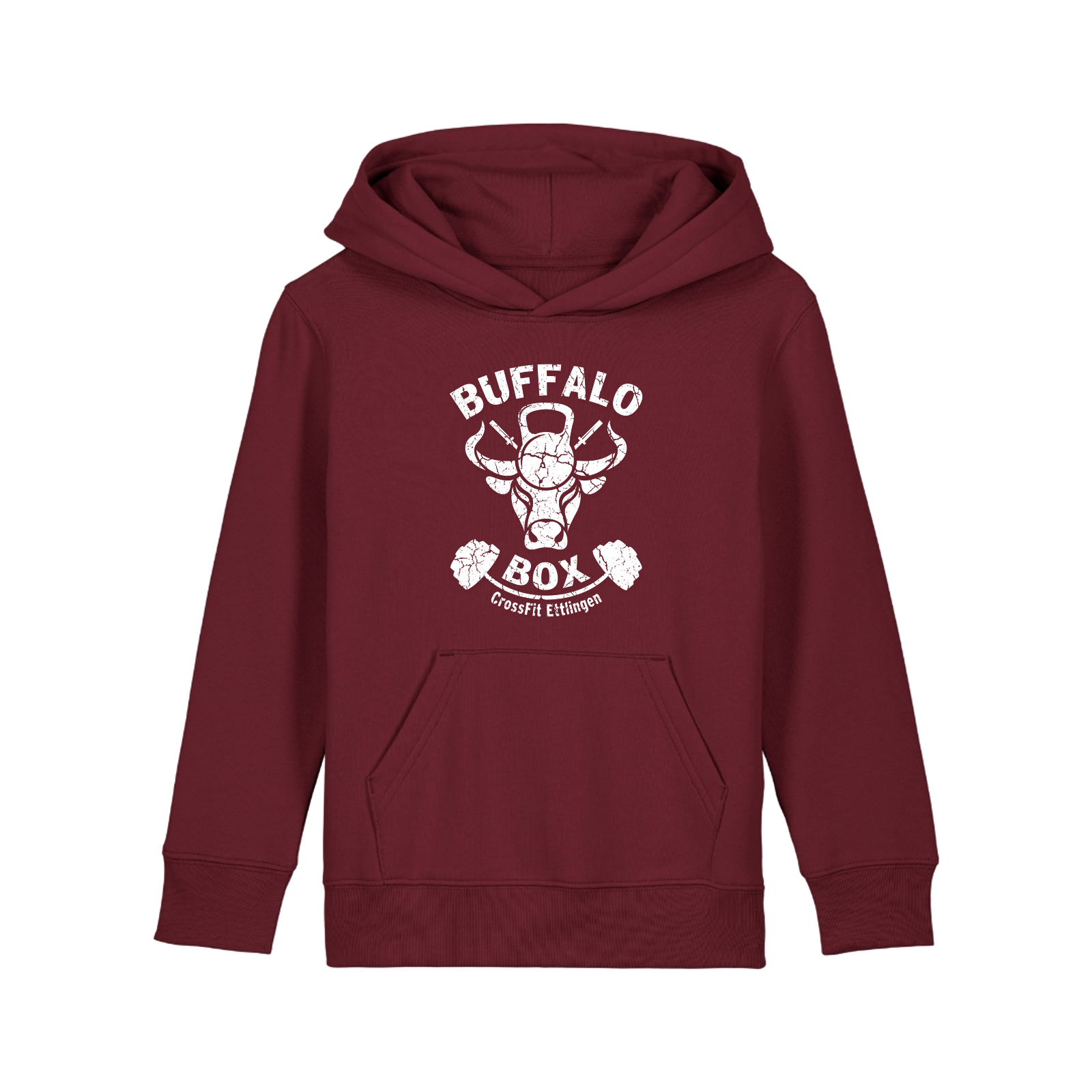 Buffalo Big Logo Premium Hoodie Unisex (n) Mini Cruiser 2.0 – Kids Hoodie, Premium Bio-Baumwolle - Burgundy