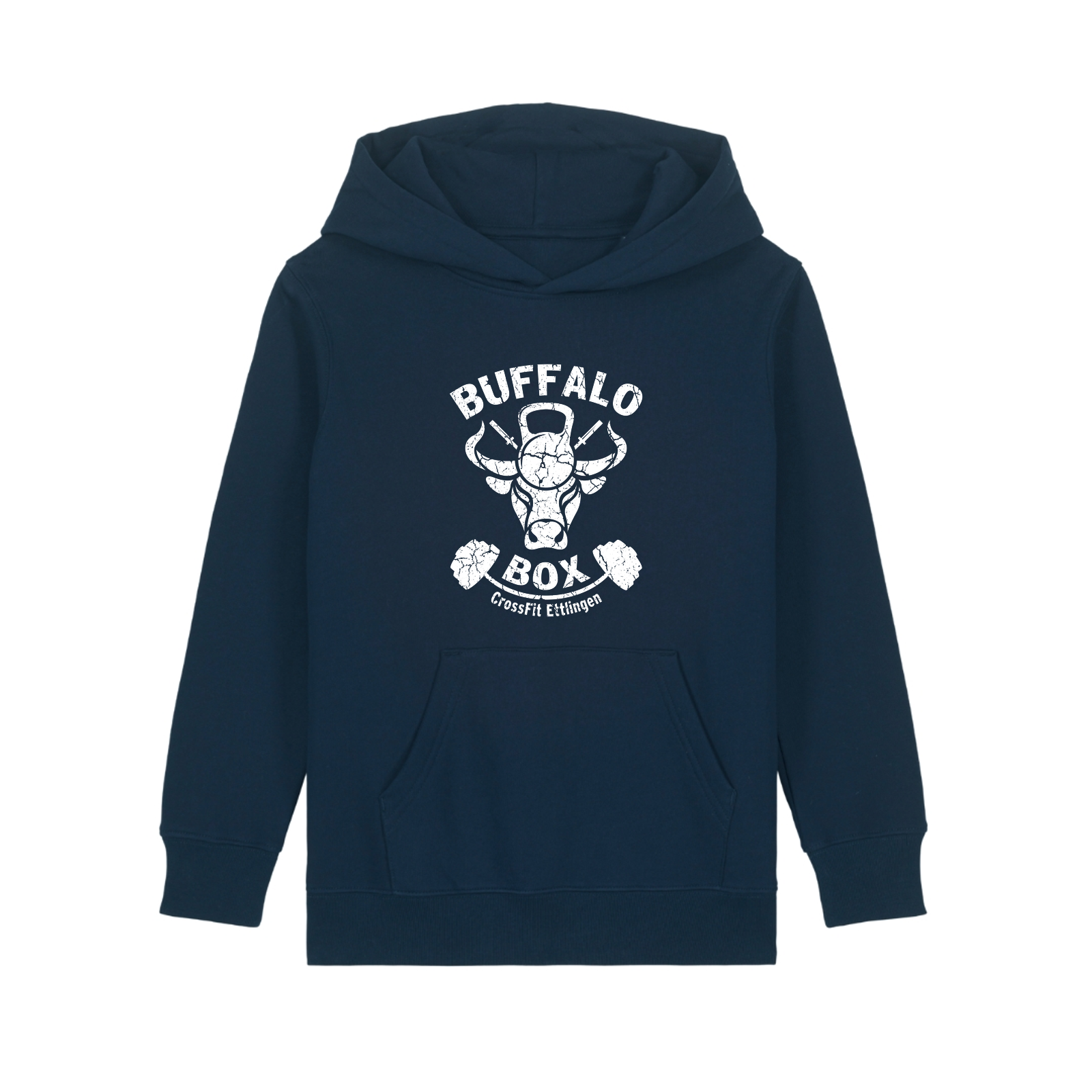 Buffalo Big Logo Premium Hoodie Unisex (n) Mini Cruiser 2.0 – Kids Hoodie, Premium Bio-Baumwolle - French Navy