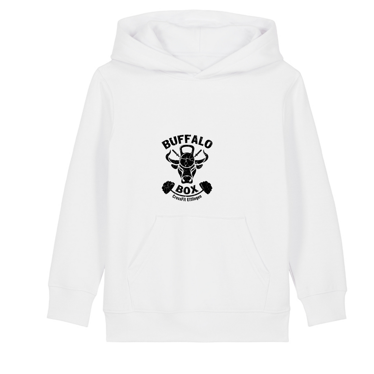 Buffalo Big Logo Premium Hoodie Unisex (n) Mini Cruiser 2.0 – Kids Hoodie, Premium Bio-Baumwolle - White