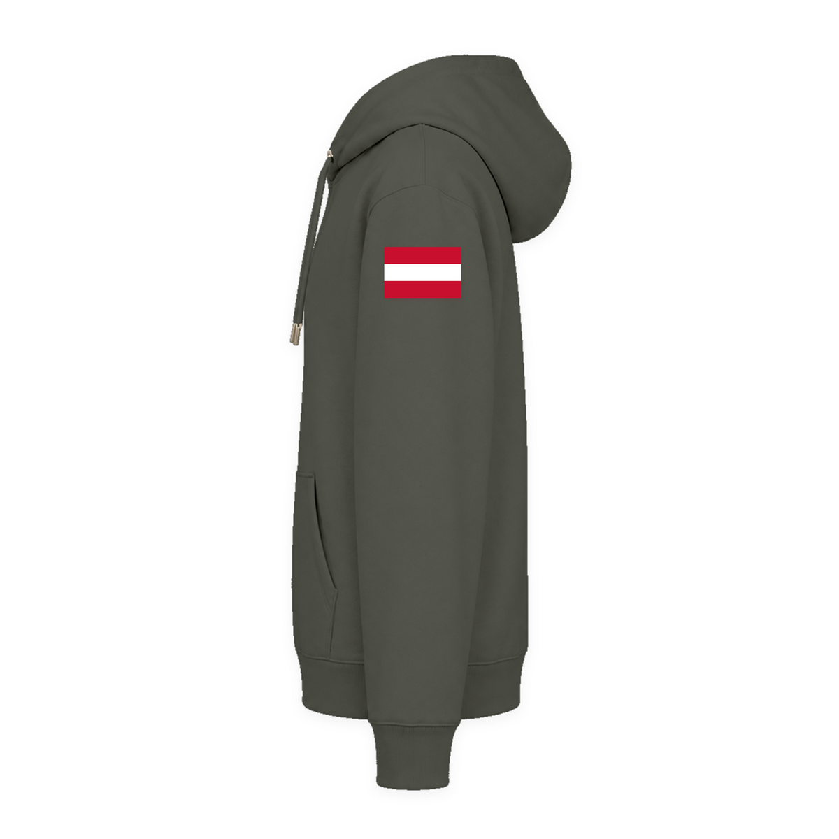 CF PureWork - Hoodie Premium Unisex - Khaki - Linker Aermel