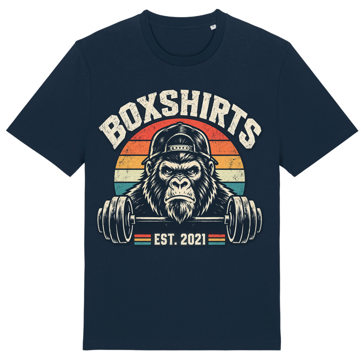 boxshirts Barbell Gorilla - French Navy