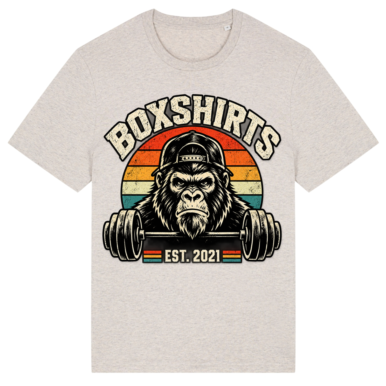 boxshirts Barbell Gorilla - Heather Haze Grey