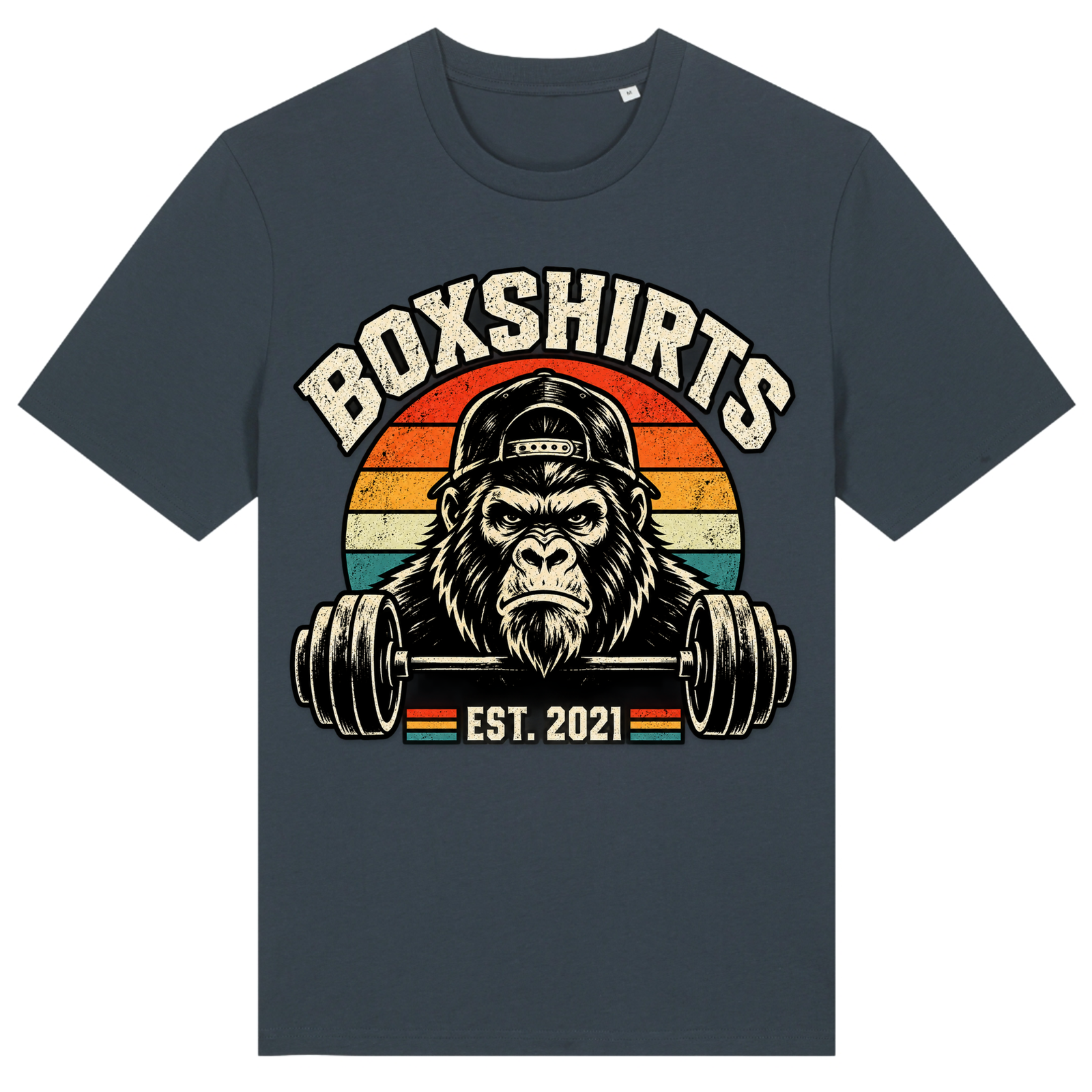 boxshirts Barbell Gorilla - India Ink Grey
