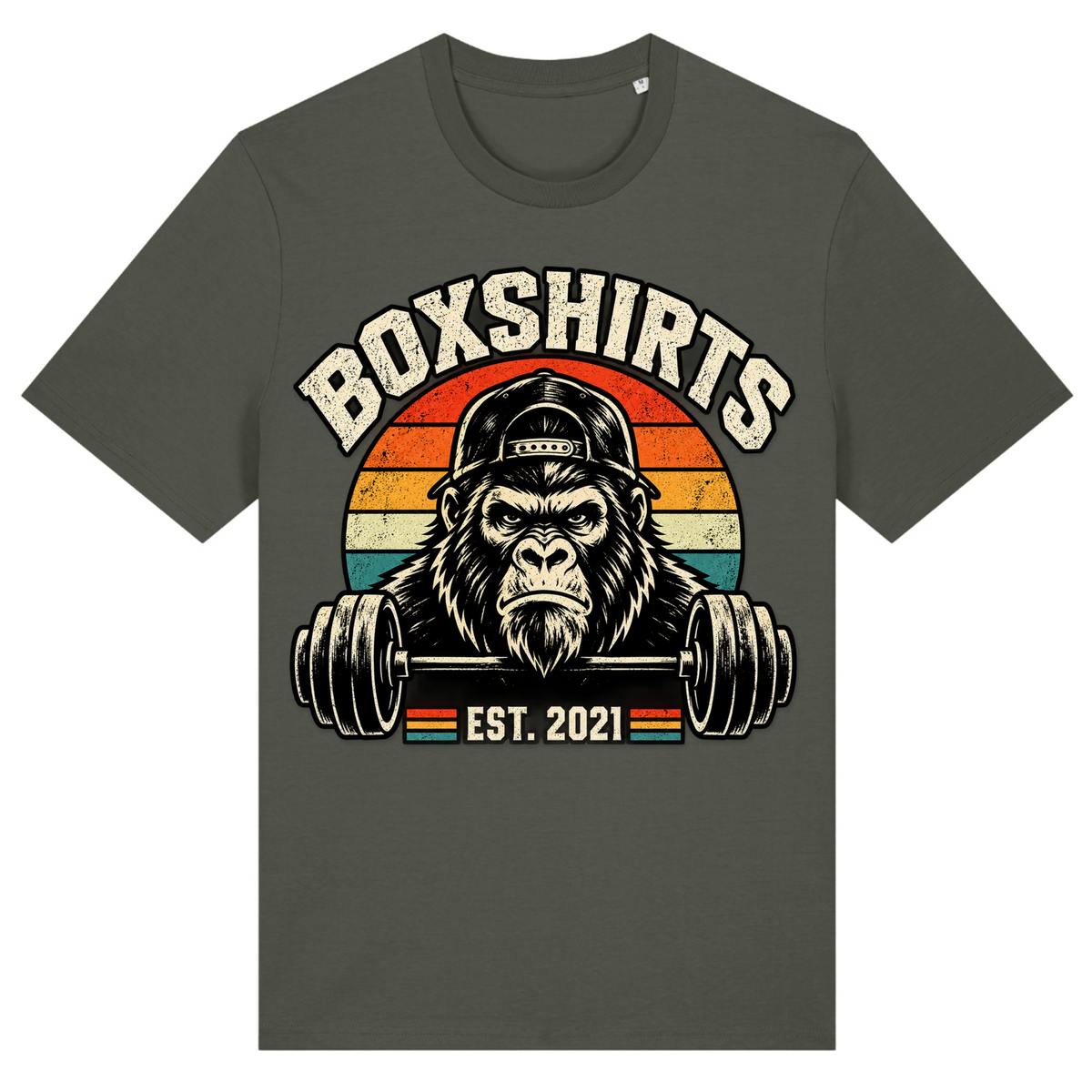 boxshirts Barbell Gorilla - Khaki