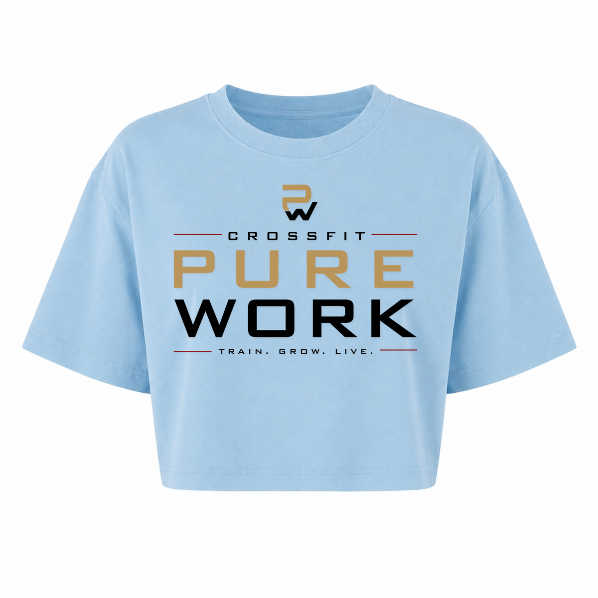 CF PureWork - Ladies Crop Top Ladies Short Oversized Tee - powder blue