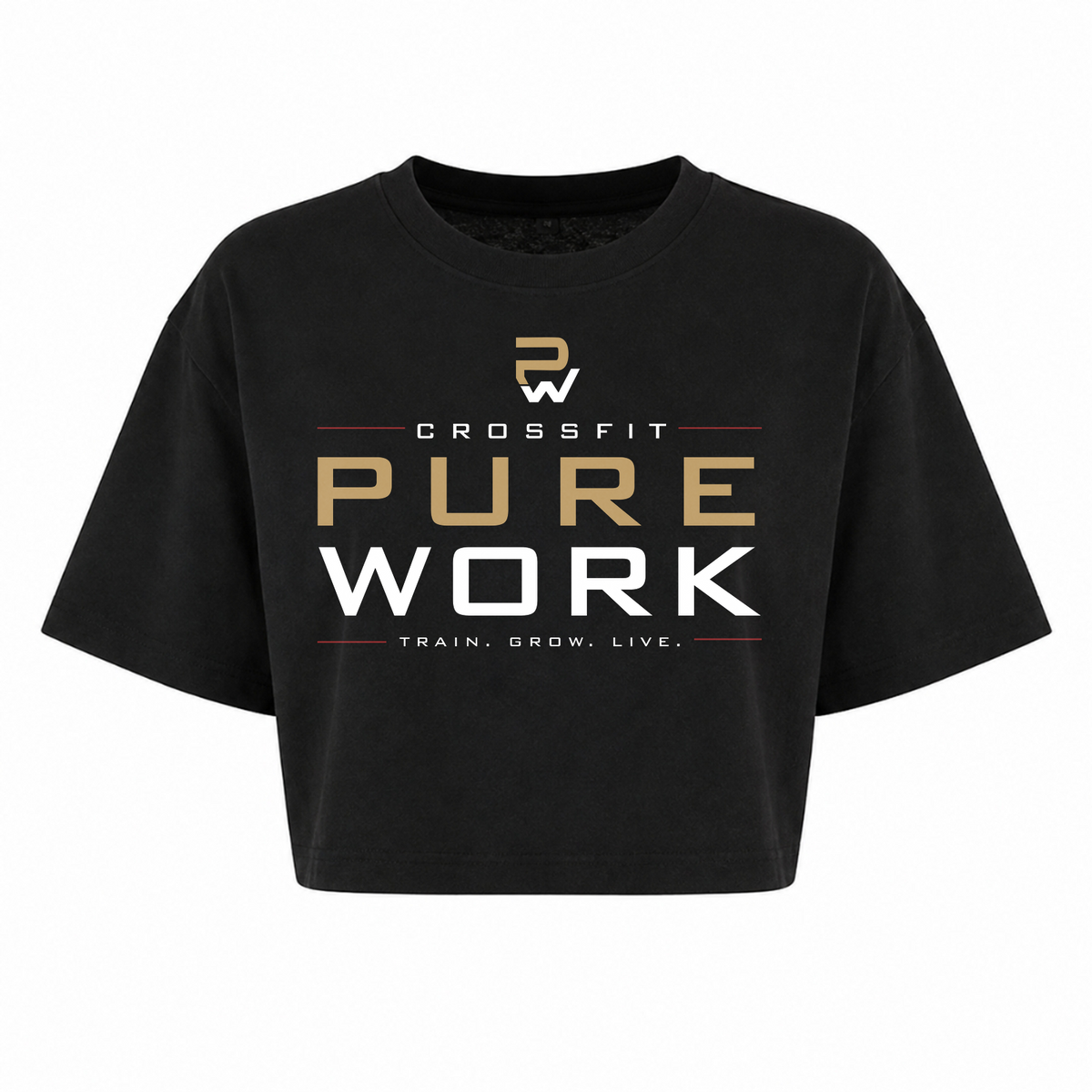 CF PureWork - Ladies Crop Top Ladies Short Oversized Tee - schwarz