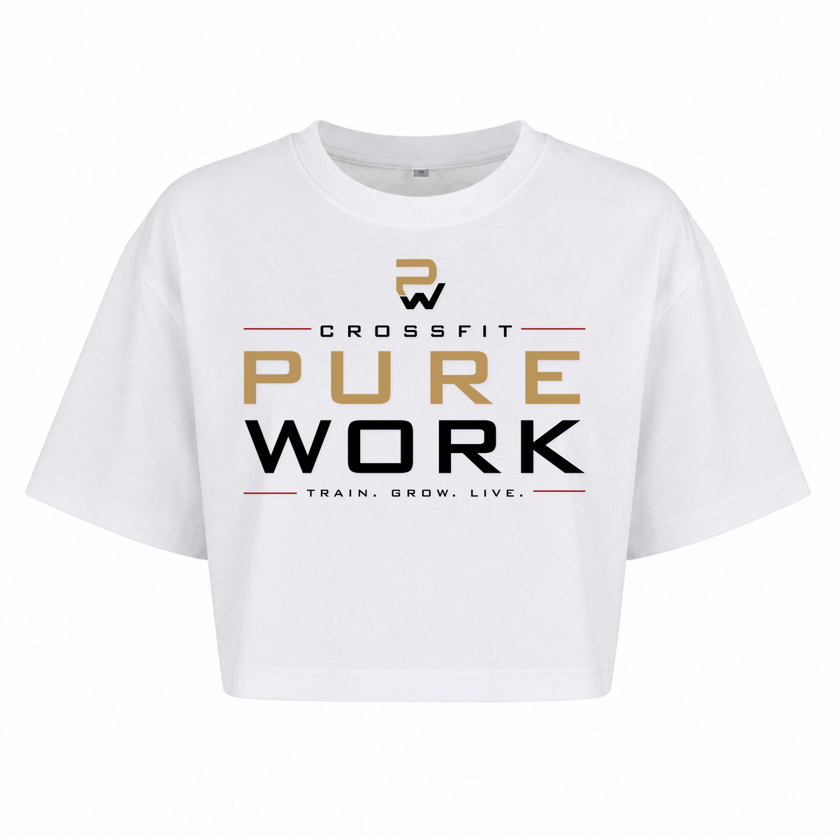 CF PureWork - Ladies Crop Top Ladies Short Oversized Tee - weiß