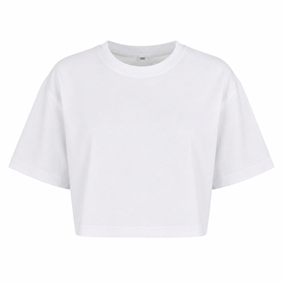 d box - Ladies Shirt Ladies Short Oversized Tee Logo Back - weiß