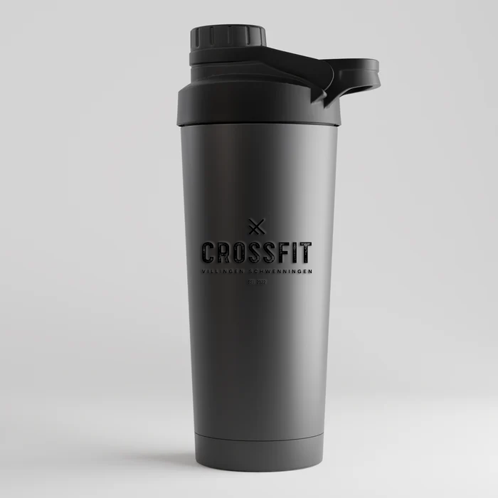 CrossFit VS - Edelstahl Shaker schwarz graviert - Schwarz