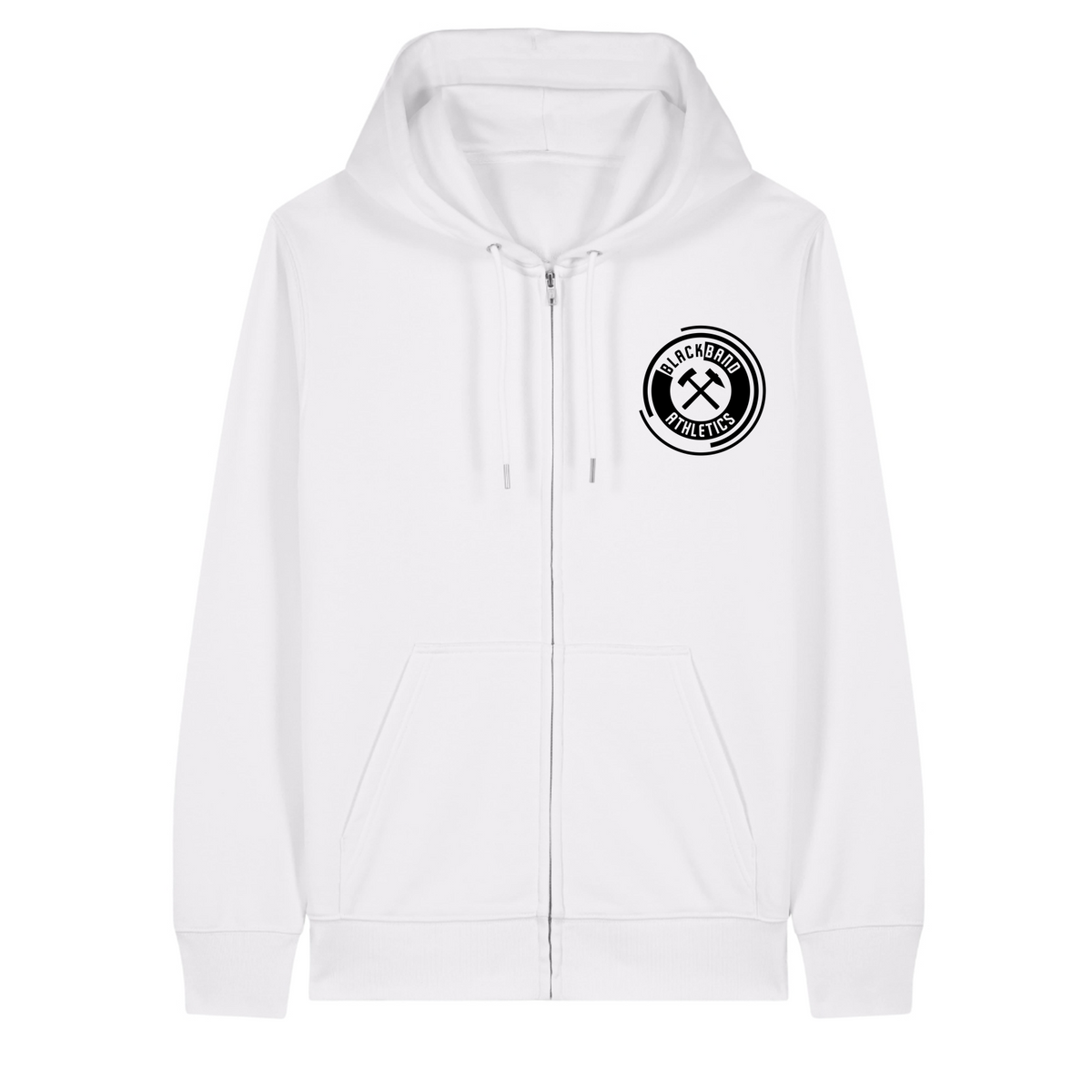 Blackband Athletics - Unisex Hoodie Zpper - White