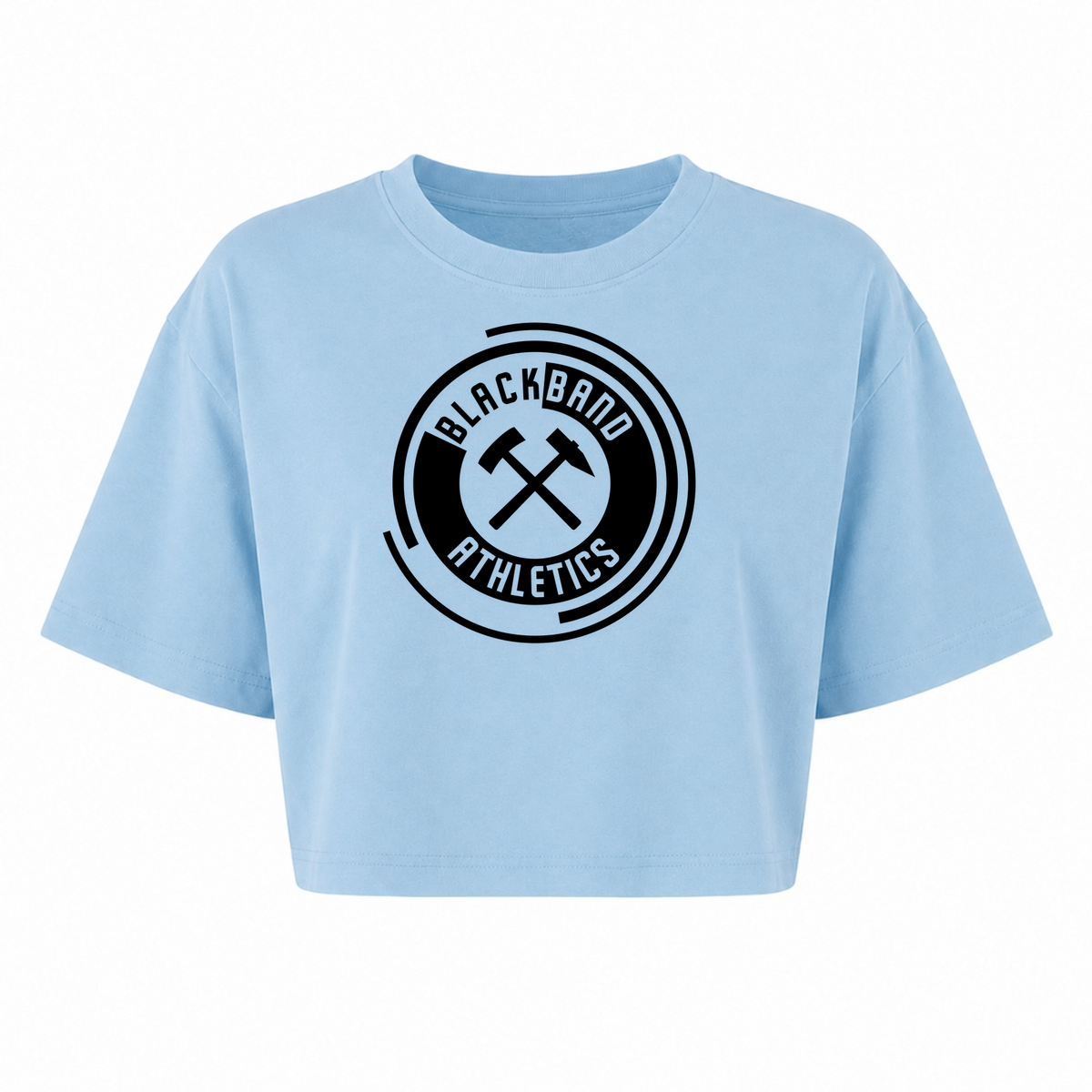 Blackbank Athletics - Ladies Cropped Oversized Tee - powder blue