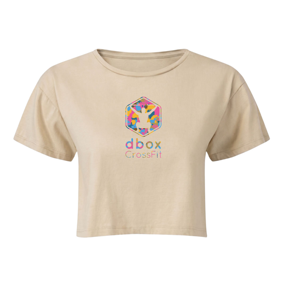 d box - Ladies Oversized crop Tee - nude