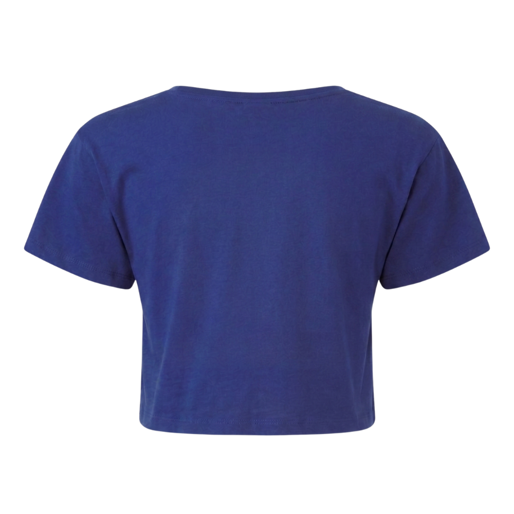 d box - Ladies Oversized crop Tee - royal - Rueckseite