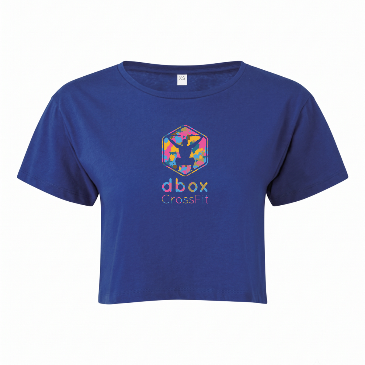 d box - Ladies Oversized crop Tee - royal
