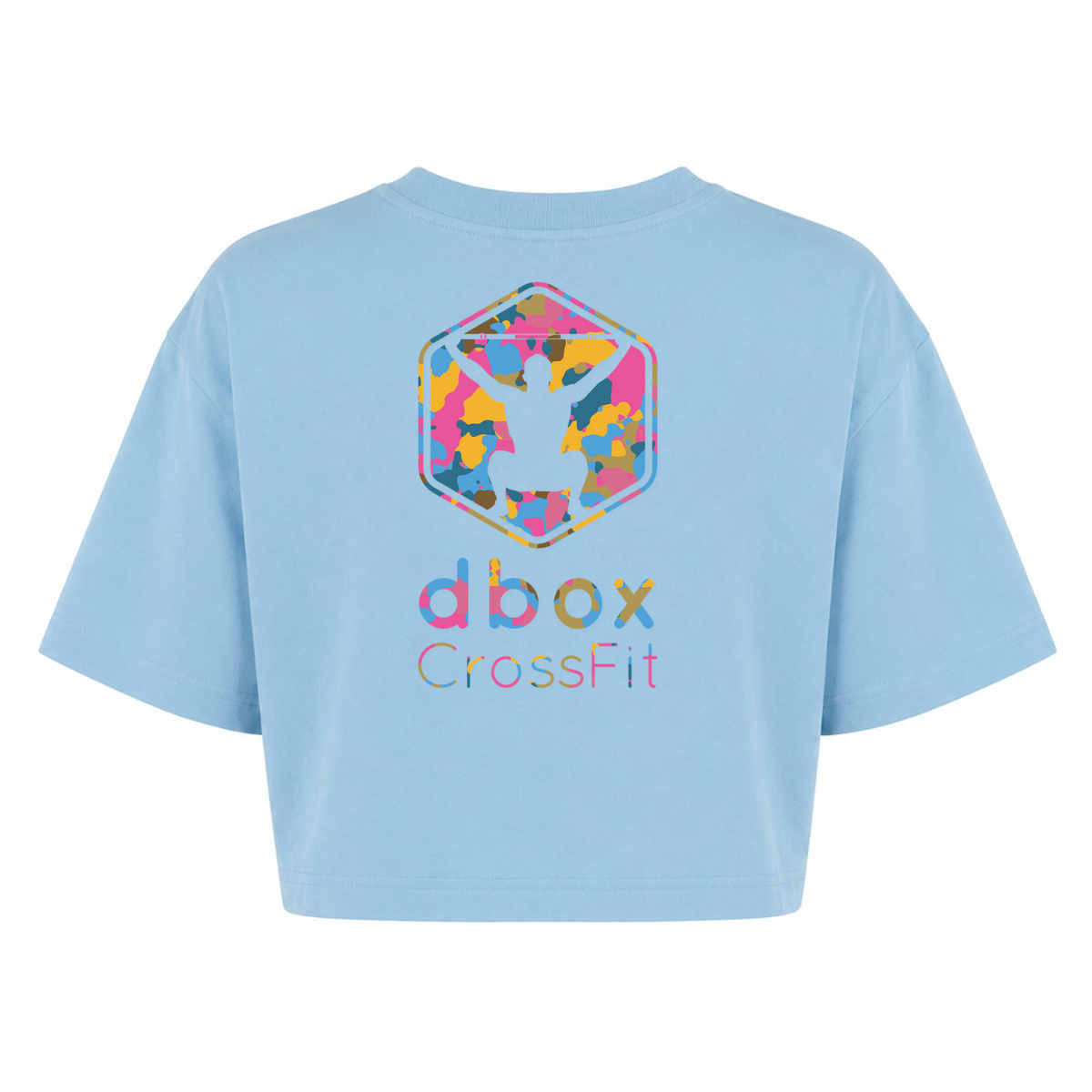 d box - Ladies Shirt Ladies Short Oversized Tee Coloured Logo back - powder blue - Rueckseite