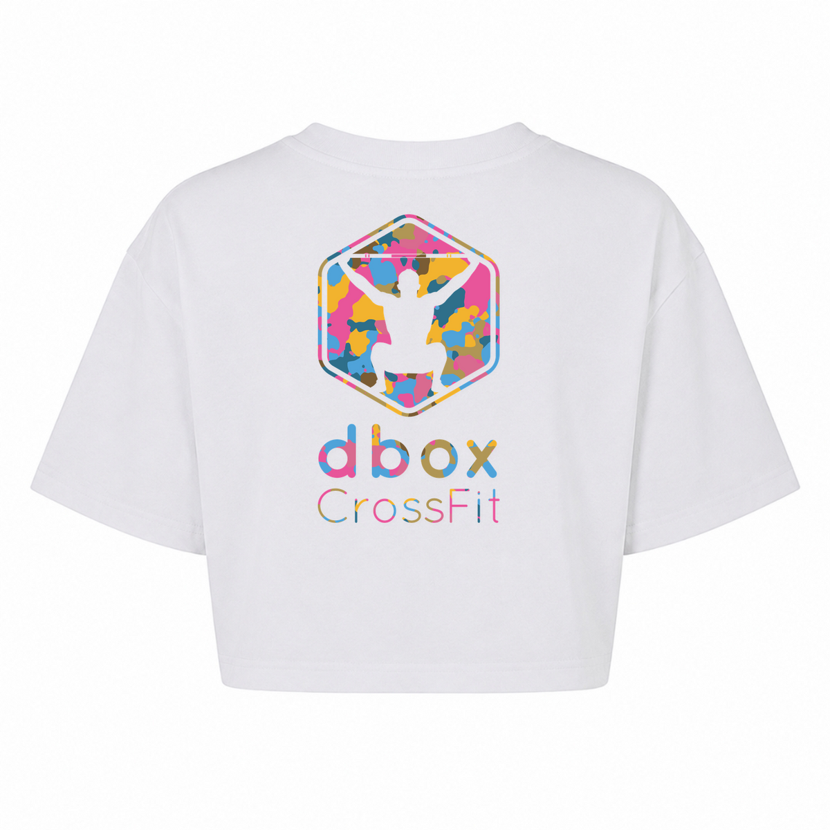 d box - Ladies Shirt Ladies Short Oversized Tee Coloured Logo back - weiß - Rueckseite