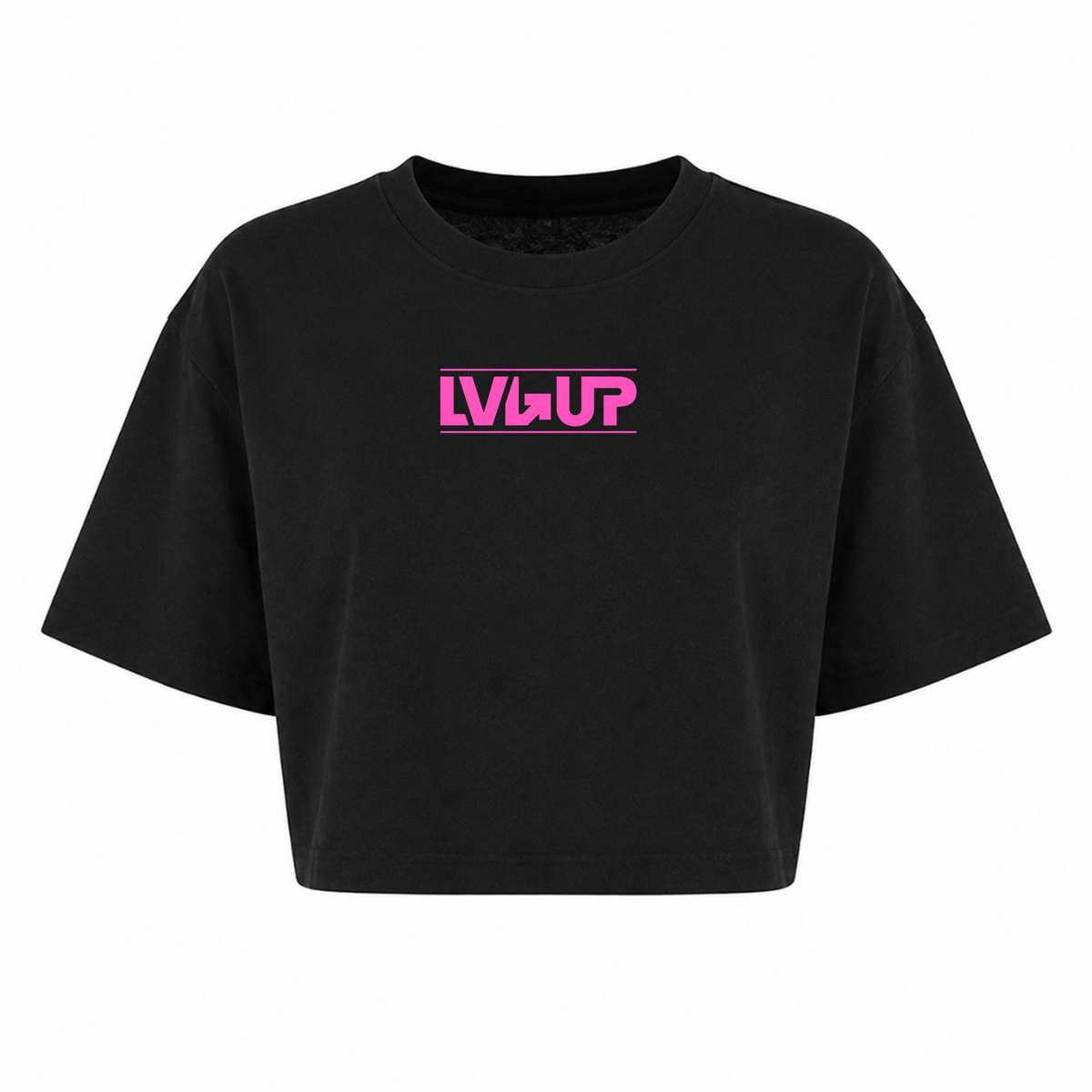 Level Up - Unisex Hoodie Ladies Short Oversized Tee - schwarz