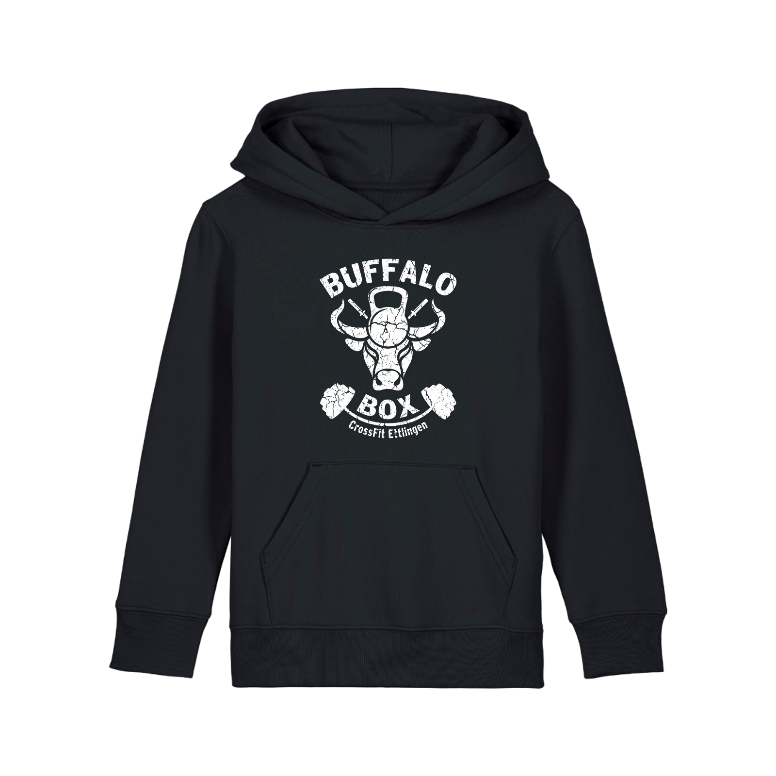 Buffalo Big Logo Premium Hoodie Unisex (n) Mini Cruiser 2.0 – Kids Hoodie, Premium Bio-Baumwolle - Black