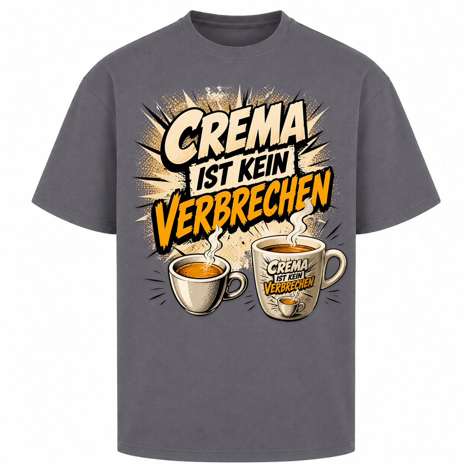 Crema ist kein Verbrechen - Oversized Shirt - dark grey 