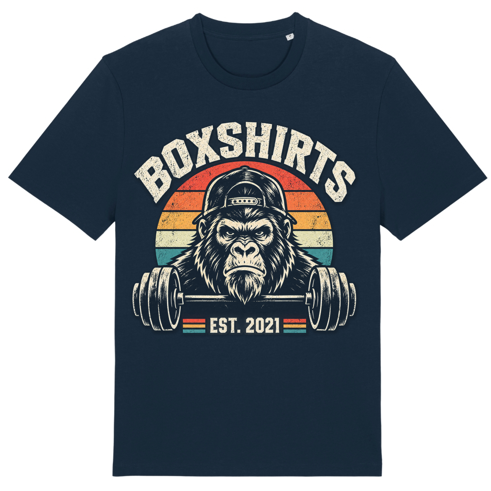 boxshirts Barbell Gorilla - French Navy