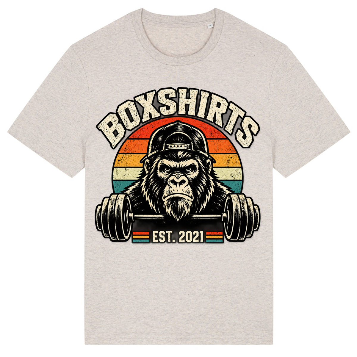boxshirts Barbell Gorilla - Heather Haze Grey 