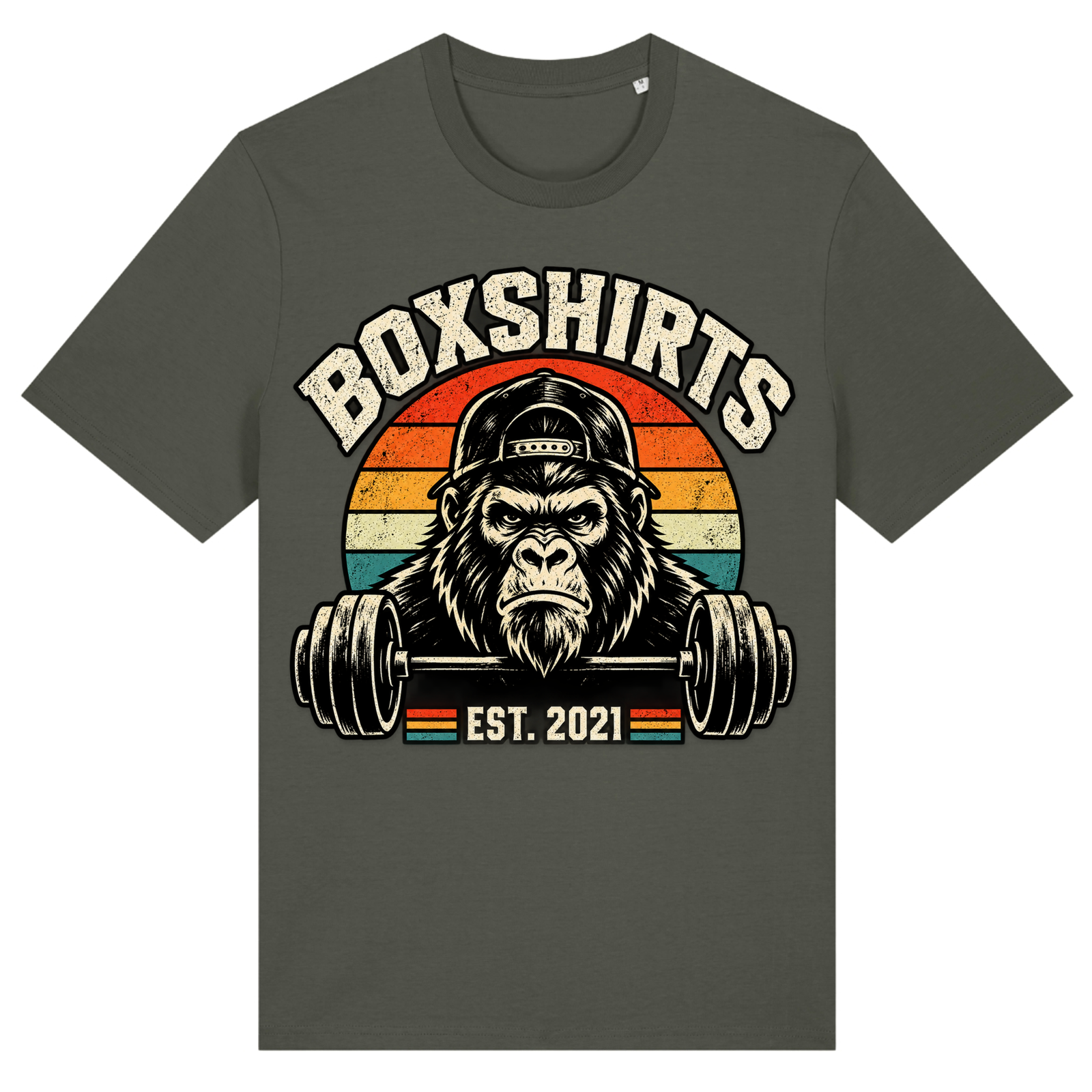 boxshirts Barbell Gorilla - Khaki
